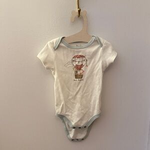 5/$25 Baby Gear White and Gray Bodysuit with Balloon Design